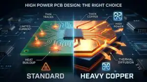 Heavy Copper PCB vs Standard PCB: How to Choose the Right Board for High Power Designs